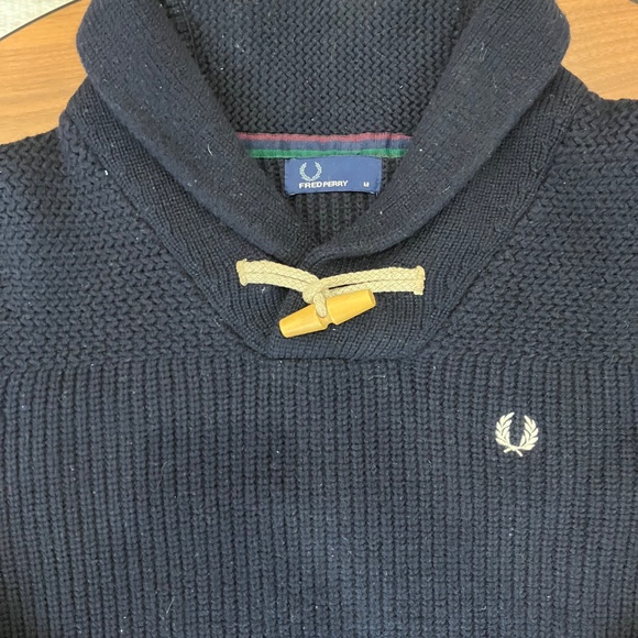 Fred Perry knitted shawl collar - Picture 2 of 2